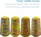 Serger Thread, All-Purpose Thread for Sewing, Rainbow Thread, Variegated Polyester Sewing Thread, 4 Cones of 3000 Yards Each Spool Thread for Sewing Machine Thread